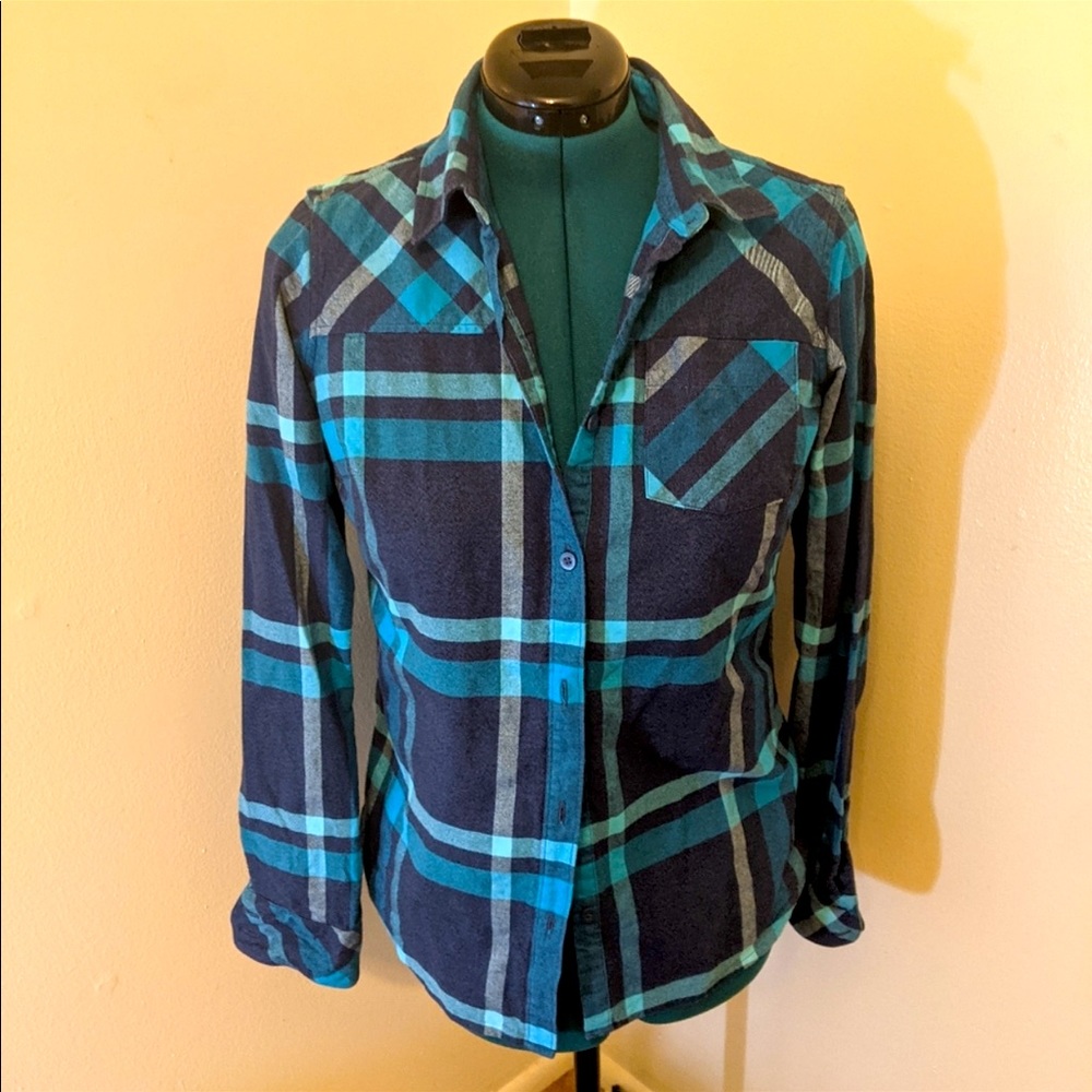 W flannel CLASSIC CHECK LS SHIRT EUC
